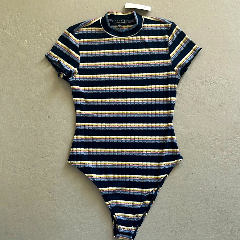 Striped Ribbed Tee Bodysuit